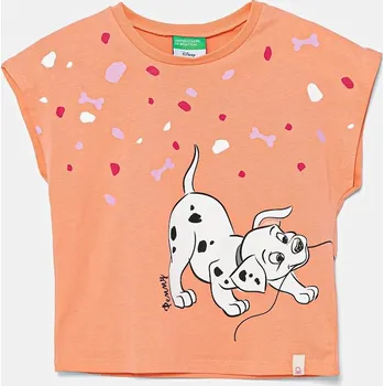 Dětské bavlněné tričko United Colors of Benetton oranžová barva, 3JERG10JC 3JERG10JC.P.Seasonal 20X, vel. 104