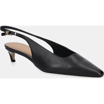 Dámské lodičky Kožené lodičky Tommy Hilfiger SQUARED TOE KITTEN SLINGBACK FW0FW08711 černá 99X, EUR 36