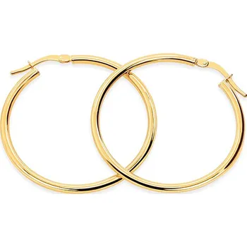 Náušnice Náušnice hladké kruhy 3 cm ze žlutého zlata, 14K IZ31570 + dárkové balení LUXUS zdarma