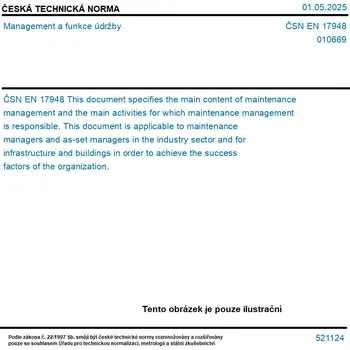 ČSN EN 17948 - Management a funkce údržby - Tisk