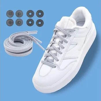 Vložka do bot Lock Laces Flat - rychloupínací ploché elastické tkaničky gray