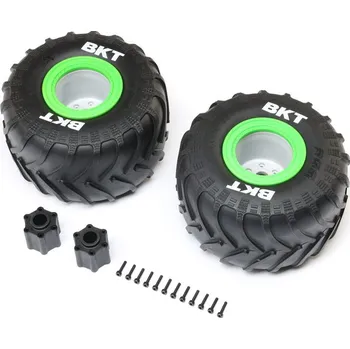RC vybavení 1:8 Losi LMT Monster Truck 2.0 4WD: Kolo 2.6" s pneu BKT Monster Truck Tire, střední vložka, beadlock zelený (2 ks)