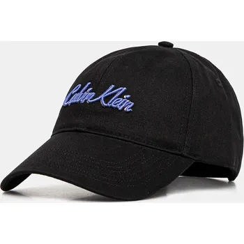 Pokrývka hlavy Bavlněná baseballová čepice Calvin Klein LV04K5044G černá 99X, vel. ONE SIZE