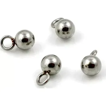 Materiál na výrobu šperku Koncové nerezové kuličky s očkem - 2 ks