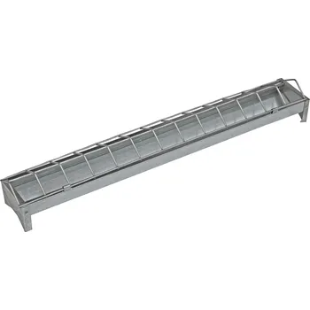 krmítko pro hospodářská zvířata TOPTRADE žlabové krmítko 50 cm pro kuřata, pozink, sklopná mřížka (Pozinkované žlabové krmítko se sklopnou mřížkou pro mláďata drůbeže, 500 × 75 × 70 mm (EAN 8591403381114))