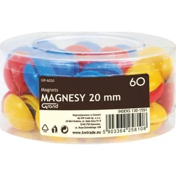 Magnet v plastu kulatý 20mm 60ks barevný mix 130-1551