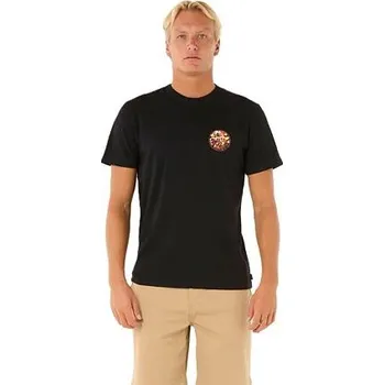 Pánské tričko Rip curl pánské tričko Wettie Passage Icon Black | Černá | Velikost L | 100% bavlna