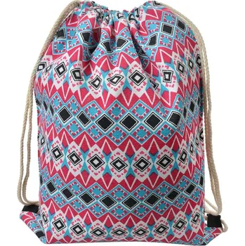 Městský batoh Růžovo-modrý látkový batoh na záda - 34*1*43 cm