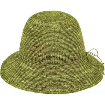 Klobouk Fiebig - Headwear since 1903 Dámský letní nemačkavý slaměný klobouk Cloche - Crochet Cloche Khaki Velikost: Unisize (S-XL)
