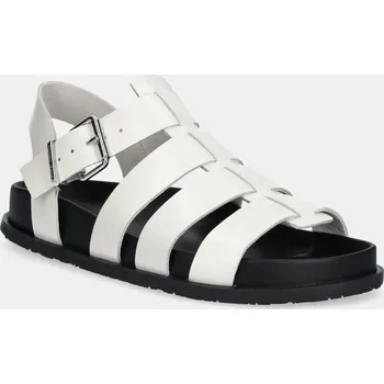 Dámské sandále Kožené sandály Tommy Jeans TJW FISHERMAN PATENT SANDAL EN0EN02874 bílá 00X, EUR 41