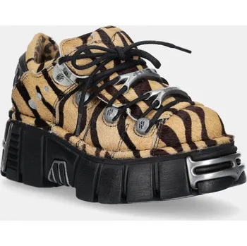 Dámské tenisky Kožené tenisky New Rock PELO CEBRA M.120N.C86 béžová 80X, EUR 37