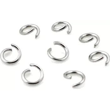 Materiál na výrobu šperku Spojovací kroužky 5/0,8 chirurgická ocel - 50 ks