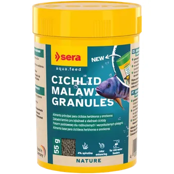 Krmivo pro rybičky Sera Cichlid Malawi Granules 100ml (Sera granugreen Nature 100ml pro východafrické druhy cichlid)