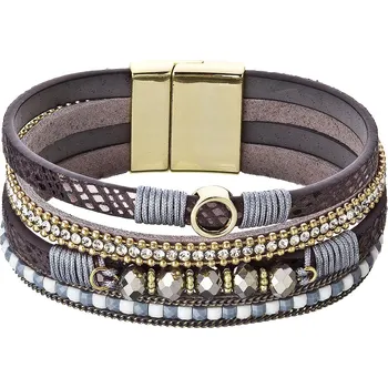 Náramek Náramek hnědošedý textilní široký 53010.3 grey