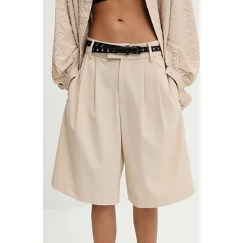 Šortky z vlněné směsi Answear.LAB 2620.HAK béžová 80X, vel. S