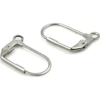 Materiál na výrobu šperku Uzavíratelné háčky z chirurgické oceli větší - 1 pár