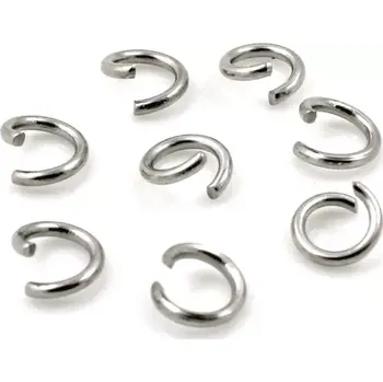Materiál na výrobu šperku Spojovací kroužky 6/1 chirurgická ocel - 50 ks