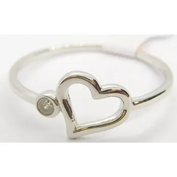 Prsten Klenoty Budín Dámský zlatý prsten ze bílého zlata se zirkonem srdce 585/1,14gr vel. 56 HK1218 (Klenoty Budín Dámský zlatý prsten ze bílého zlata se zirkonem srdce 585/1,14gr vel. 56 HK1218)