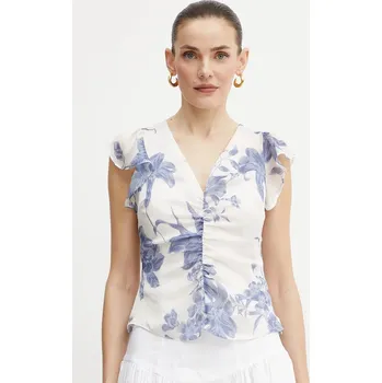 Dámská halenka Halenka Guess MELANIE dámská, béžová barva, vzorovaná, W5GH86 WCWF2 W5GH86.WCWF2 01X, vel. XL