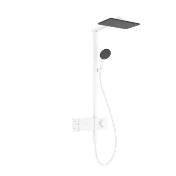 Vodovodní baterie Hansgrohe Raindance Alive Q - Showerpipe 210/340 1jet s termostatem ShowerSelect Comfort, bílá matná 24580700