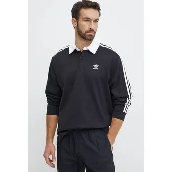 Pánské tričko Bavlněné tričko s dlouhým rukávem adidas Originals Adicolor IZ4806 černá 99X, vel. M