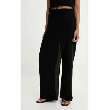 Dámské kalhoty Bavlněné kalhoty Answear.LAB dámské, černá barva, široké, high waist P28.3498.tos 99X, vel. L