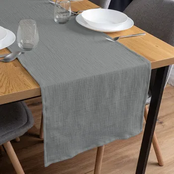 ubrus Mušelínový běhoun na stůl MSN-062 Šedý 45x120 cm