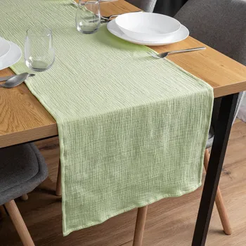 ubrus Mušelínový běhoun na stůl MSN-030 Pastelově pistáciový 20x160 cm