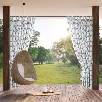 Závěs ArtFir Závěs na terasu GARDEN 16 PU | bílá/tmavě modrá 155 x 240 cm