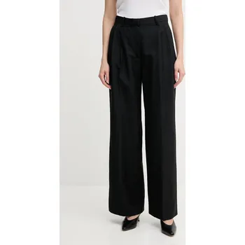 Dámské kalhoty Kalhoty s příměsí lnu Tommy Hilfiger WW0WW45460 černá 99X, vel. 36