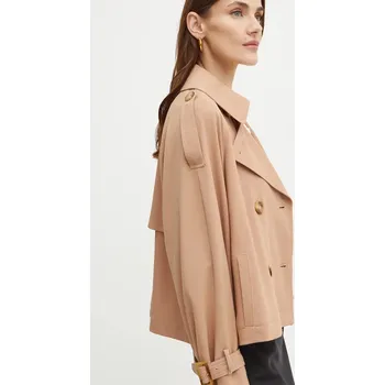 Dámský kabát Vlněný kabát Marella béžová barva, přechodný, oversize, 2423026021200 80X, vel. 34
