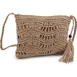 Háčkovaná kabelka z rafie - lýka se zipem 27x23 cm Varianta: 2 hnědá přírodní, Balení: 1 ks