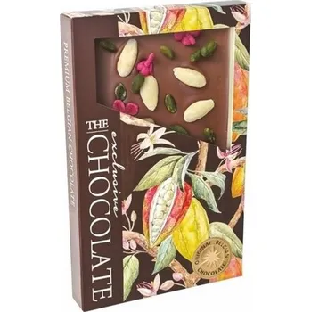 Čokoláda Severka T-Severka Formovaná mléčná čokoláda s mandlemi, pistáciemi a sušenými růžemi 135 g