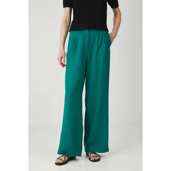 Dámské kalhoty Lněné kalhoty Medicine dámské, zelená barva, široké, medium waist RS25.SPD700 96X, vel. L