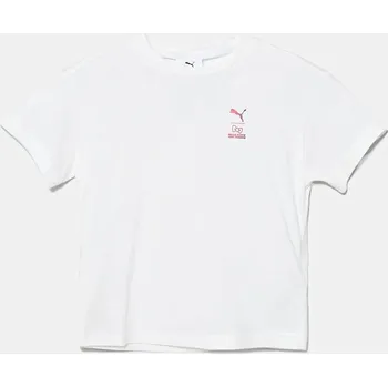 Dětské bavlněné tričko Puma HELLO KITTY & FRIENDS Relaxed Graphic Tee 630062 bílá 00X, vel. 104