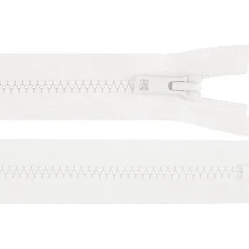 Zip Kostěný zip YKK No 5 délka 65 cm bundový, barva 501 bílá