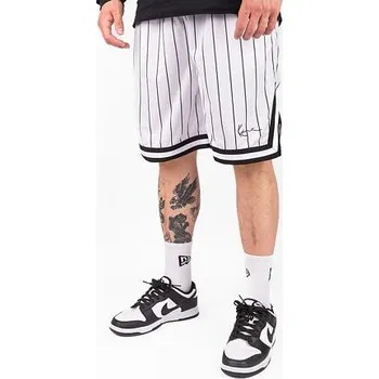 Pánské kraťasy Kraťasy Karl Kani - Small Signature Pinstripe Mesh Shorts - White/Black velikost XXL