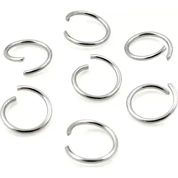 Materiál na výrobu šperku Spojovací kroužky 8/0,8 chirurgická ocel - 50 ks