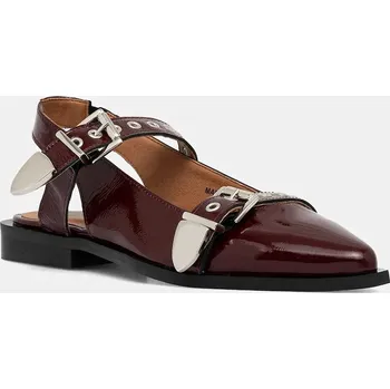 Dámské baleríny Kožené baleríny Bianco BIAVICTORIA vínová barva, s odkrytou patou, 11252159 93X, EUR 36