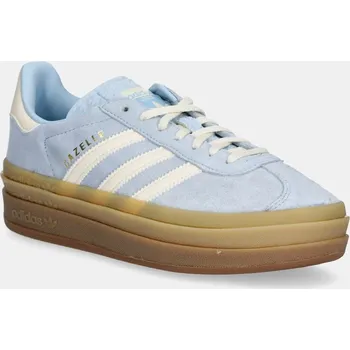 Dámské tenisky Semišové tenisky adidas Originals Gazelle Bold dámské, modrá barva, JQ7776 50X, EUR 38 2/3