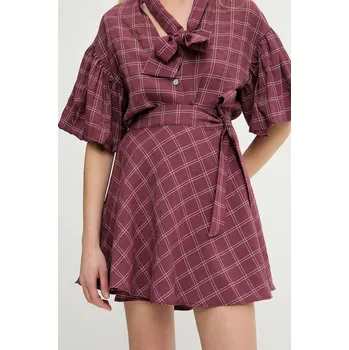 Dámská sukně Sukně Answear.LAB vínová barva, mini, áčková 93217.iak 83X, vel. S