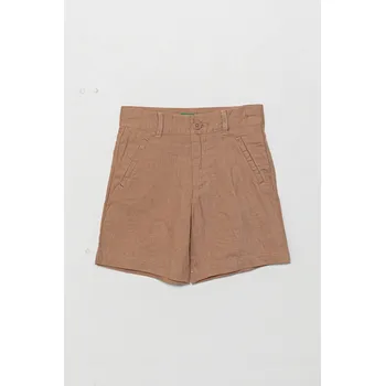 Dětská móda Dětské plátěné šortky United Colors of Benetton 43WBG901G.P.Seasonal hnědá 84X, vel. 82