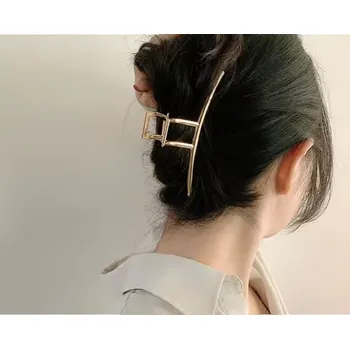 Souprava šperků B-TOP Minimalistický skřipec do vlasů ve tvaru jedné linky Druh barvy: Zlatá