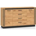 Dvoudveřová komoda se čtyřmi zásuvkami Urso - ML Meble Černá 160x90 cm