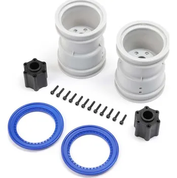 RC vybavení 1:8 Losi LMT Monster Truck 2.0 4WD: Kolo 2.6", beadlock kroužek modrý (2 ks)