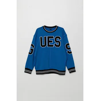 Chlapecká mikina Dětská bavlněná mikina Guess modrá barva, s aplikací, L5GQ04 KA6R4 L5GQ04.KA6R4.PPYA 57X, vel. 125-135