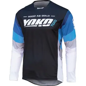 Moto oblečení Motokrosový dres YOKO 66-226606-M TWO černo/bílo/modré M (1.66-226606-M)