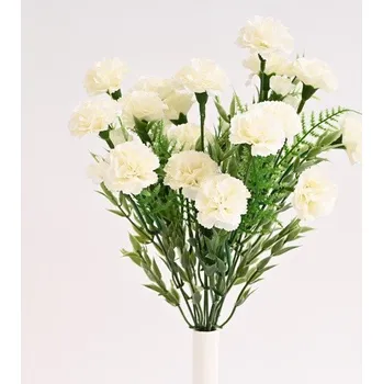 umělá květina Kytice karafiátů 37 cm, krémová