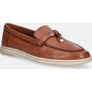Dámské mokasíny Kožené mokasíny Aldo CRERAS-IN dámské, hnědá barva, na plochém podpatku, 13962594 88X, EUR 36