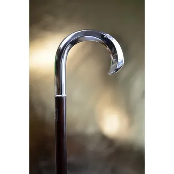 Vycházková hůl luxusní stříbrná (Ag 925) Fayet Courbe - Ag925/ STŘÍBRNÁ (PUNCOVANÁ) 388/49 gr.